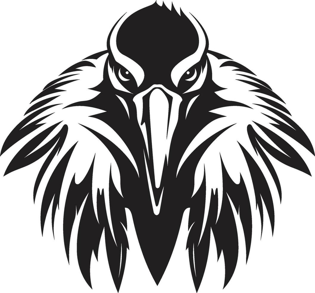 Graceful Vulture Logo Design Dark Winged Scavenger Icon vector