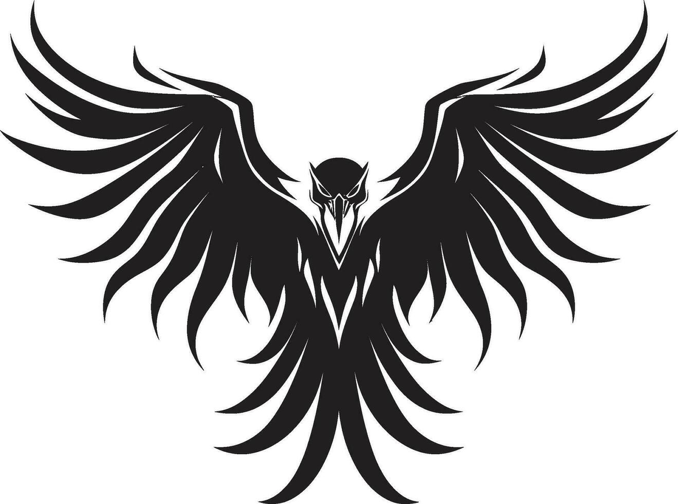 Vultures Nighttime Gaze Emblem Elegant Bird of Prey Crest vector