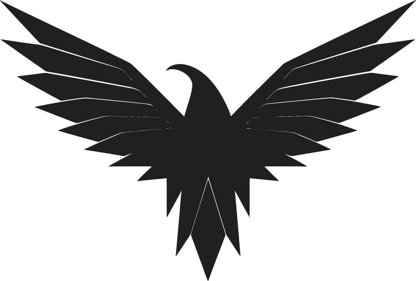 Black Vector Sky Sovereign Icon Graceful Vultures Perch Symbol