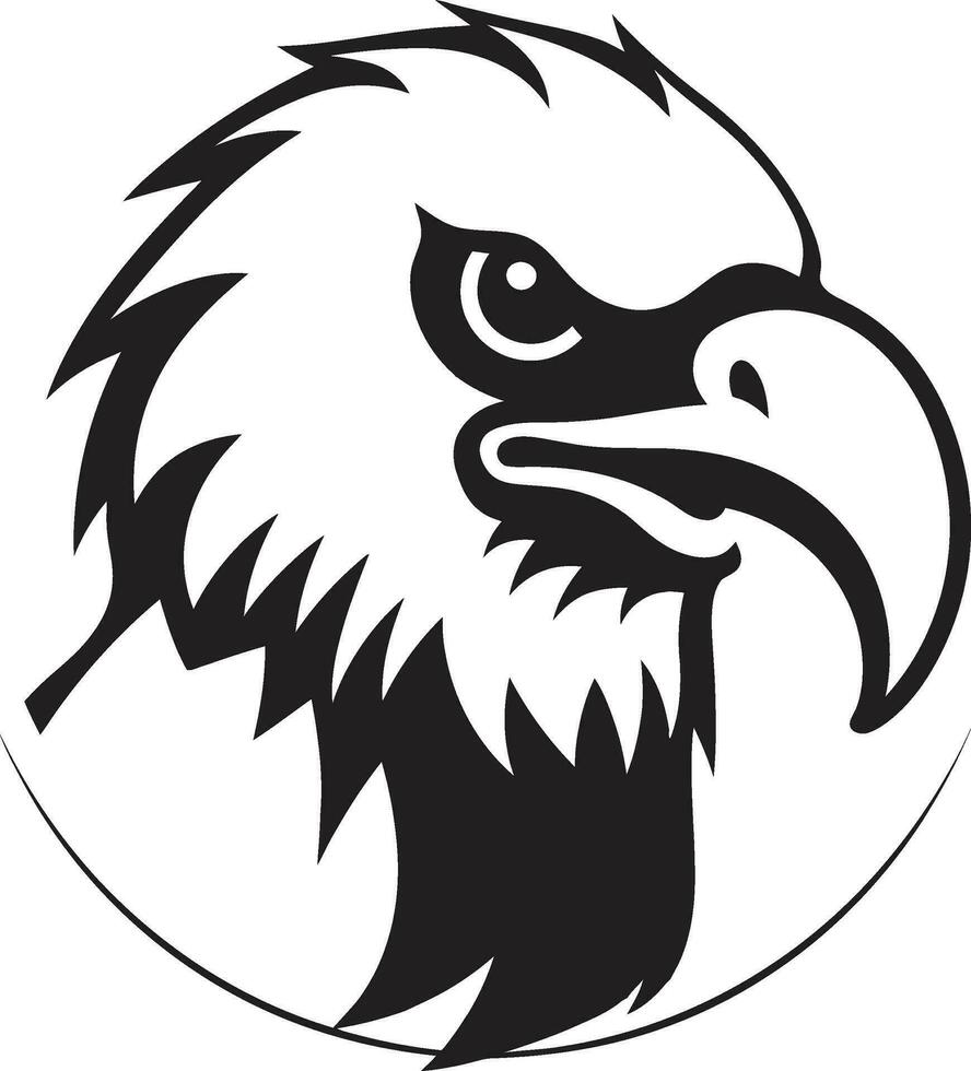 Monochrome Vultures Roost Regal Sky Guardian Emblem vector