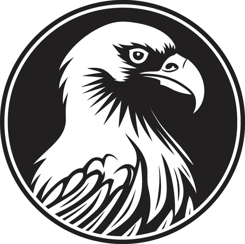 Dark Vultures Watchful Gaze Emblem Majestic Sky Guardian Insignia vector