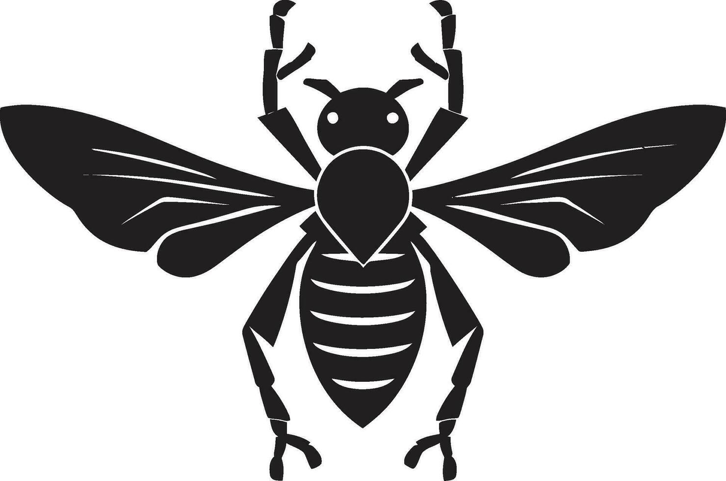 Venomous Wasp Sovereignty Symbol Elegant Sting of the Night Emblem vector