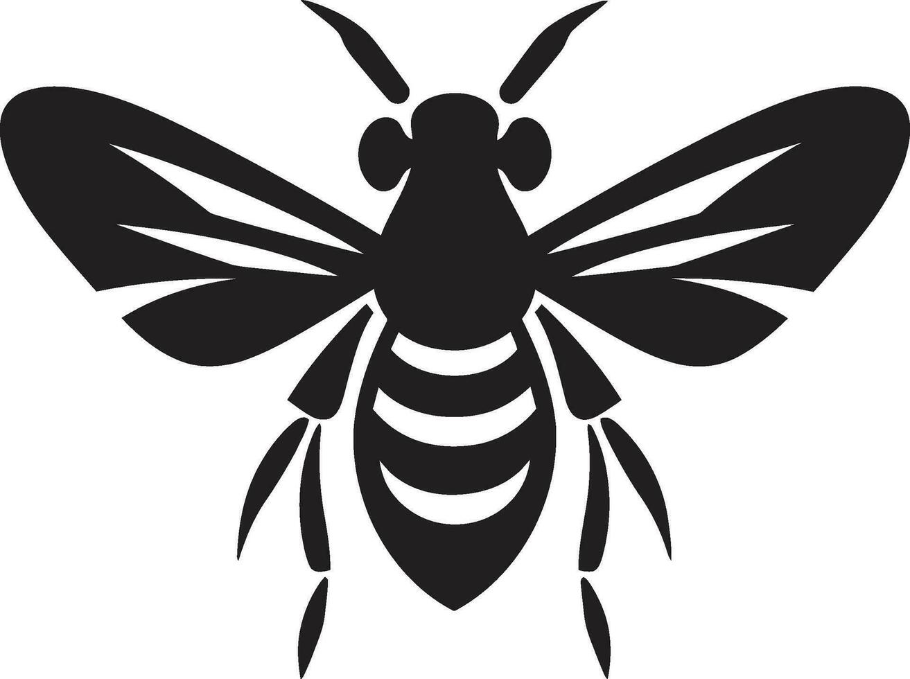 Black Vector Wasp of Authority Monochrome Insect Command Badge