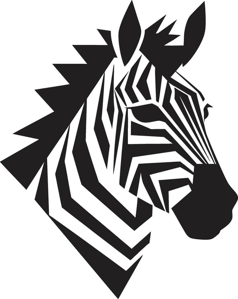 Nights Striped Majesty of Nature Monochrome Zebra Face Symbol vector