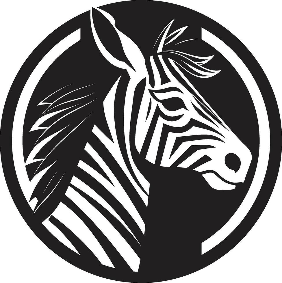 Elegant Equine Majesty Symbol The Graceful Stripes Logo vector