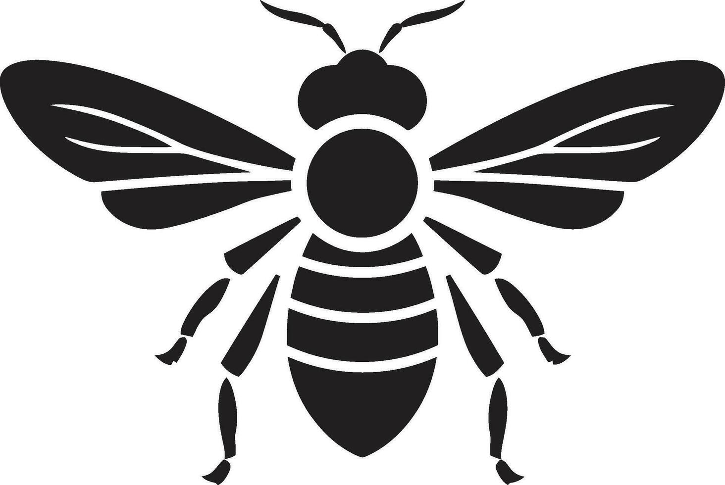 Black Vector Wasp Authority Icon Monochrome Insect Command Emblem