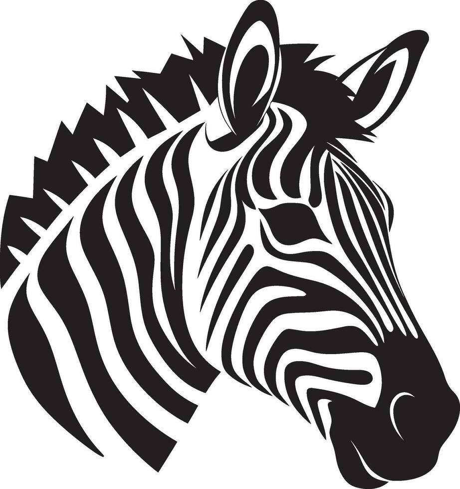 Silent Stripes of Serenity Mark Monochromatic Safari Icon vector