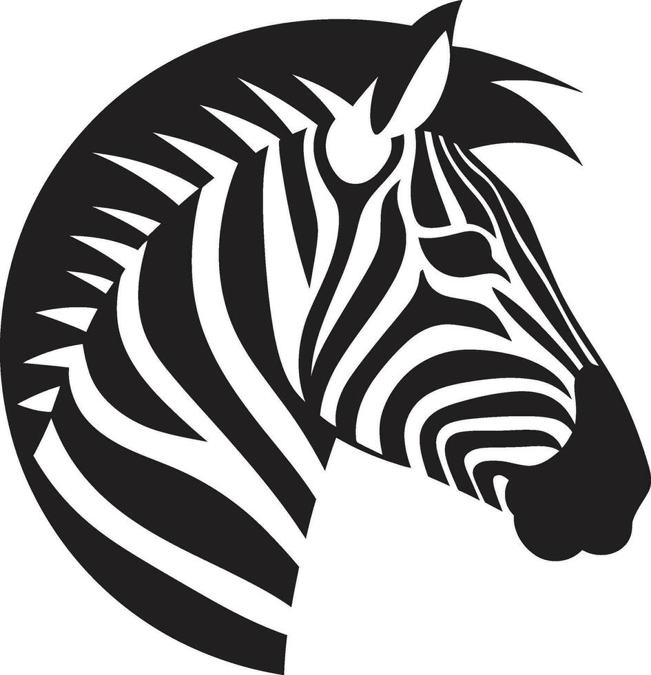 Majestic Zebra Portrait Emblem The Graceful Silent Wilderness vector