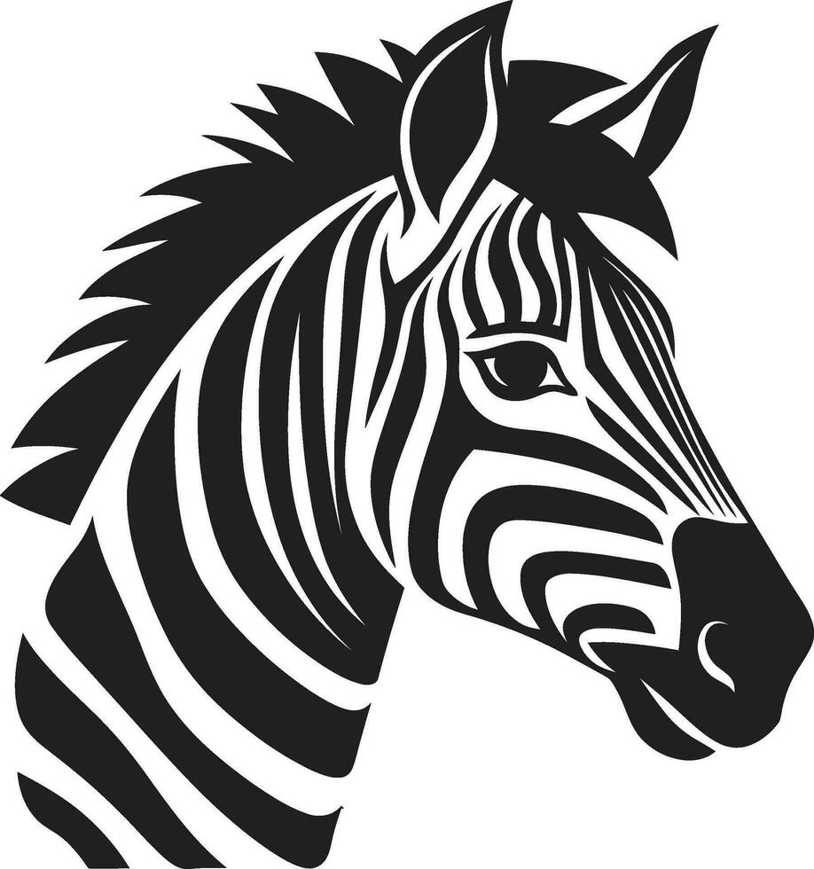 Shadowed Zebras Regal Majesty Majestic Zebra Portrait Emblem vector