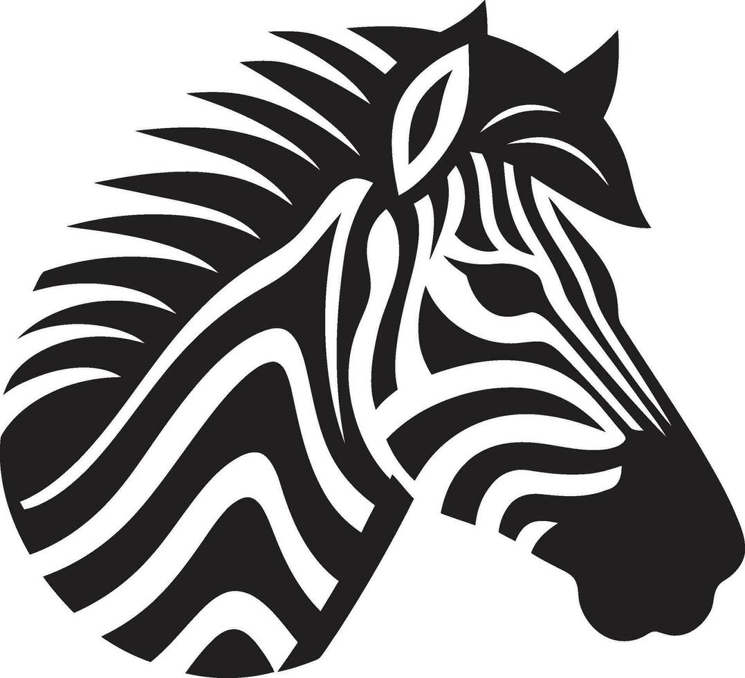 Zebras Elegant Stripes Badge Stealthy Black and White Stroll vector