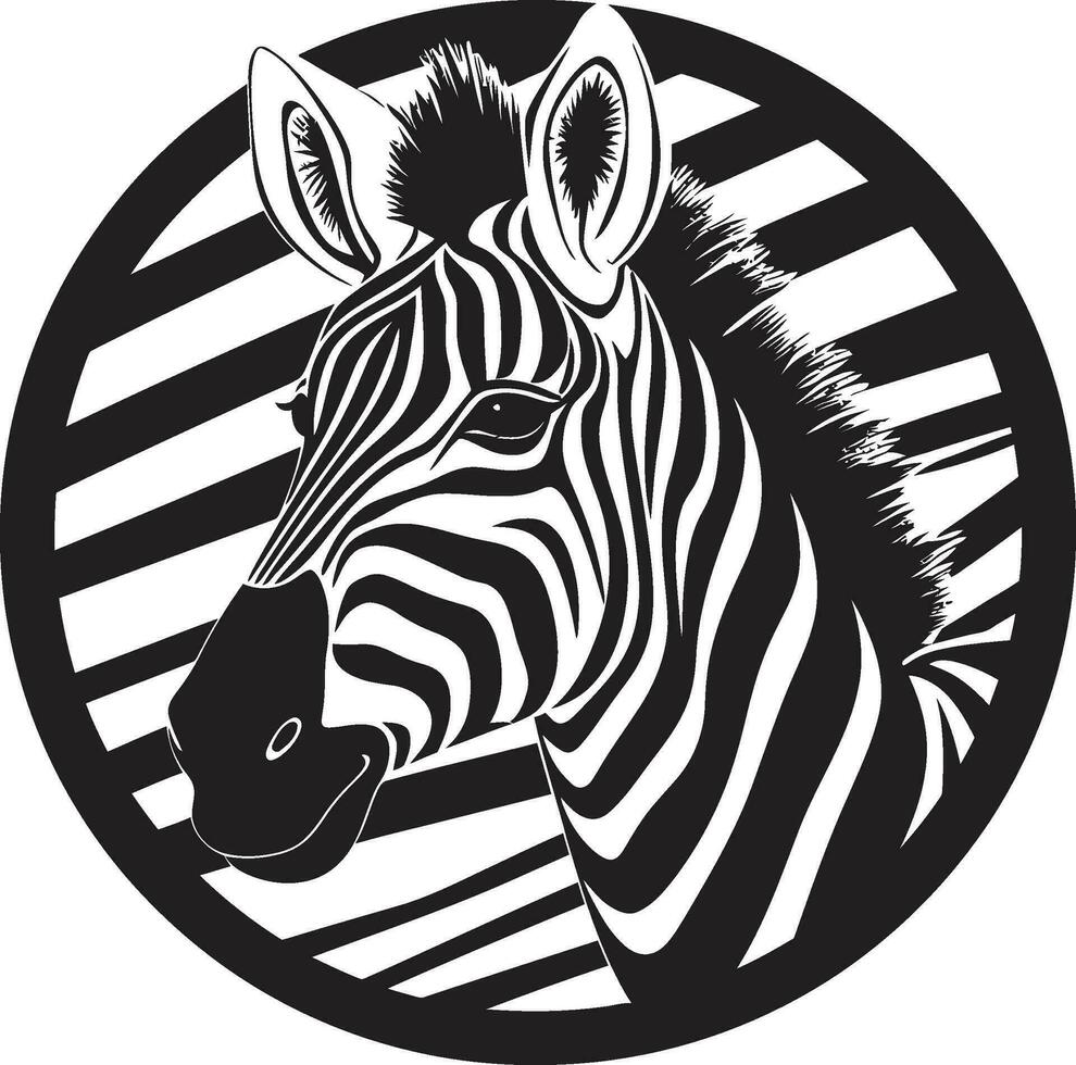Wild Stripes Insignia Zebras Regal Majesty Badge vector