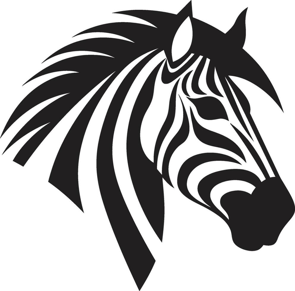 Wild Striped Iconic Symbol Regal Zebra Insignia vector