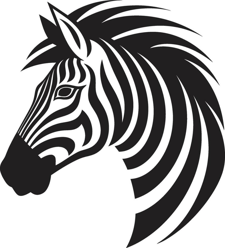Stealthy Striped Beauty Insignia Zebras Silent Safari Crest vector