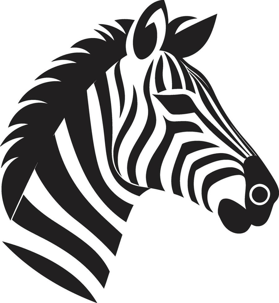 Graceful Wilderness Insignia Shadowed Zebras Graceful Stripes vector