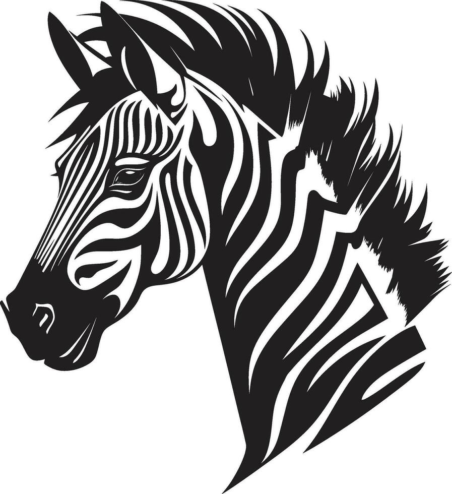 Prowling Zebras Striped Grace Stealthy Striped Elegance Icon vector