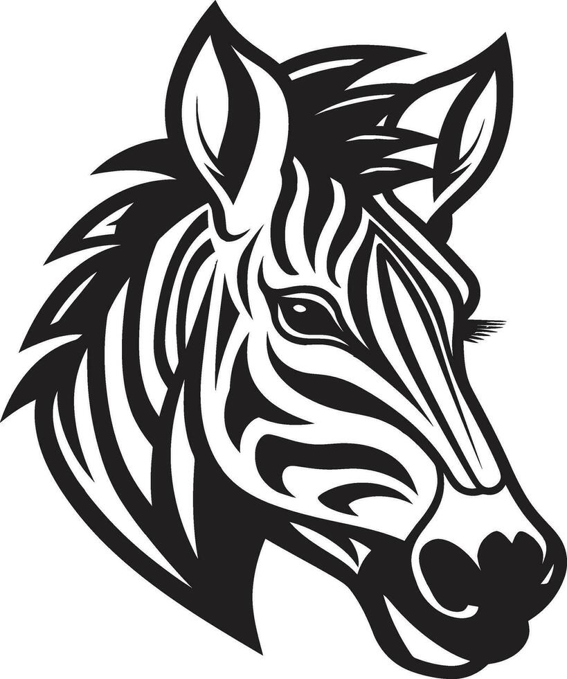 Monochrome Majesty of Nature Regal Equine Face Logo vector