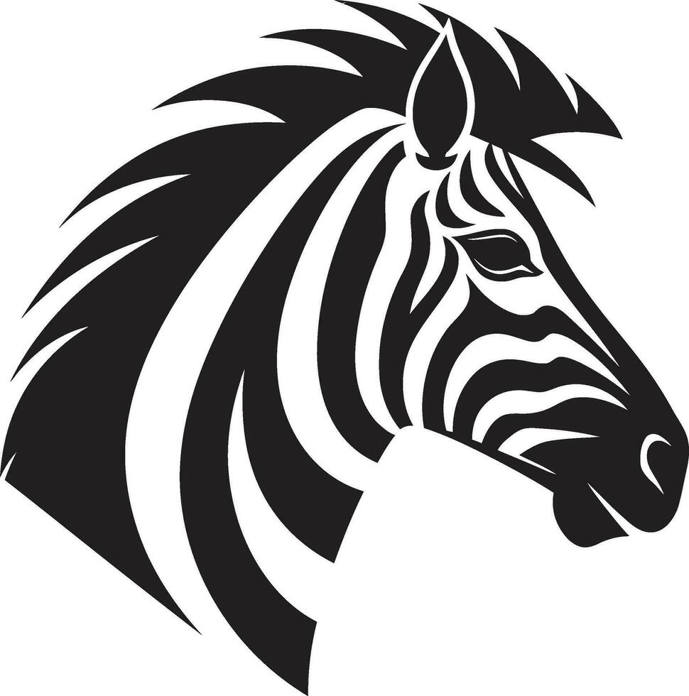 Striped Silent Majesty Crest Zebras Elegant Stripes Badge vector