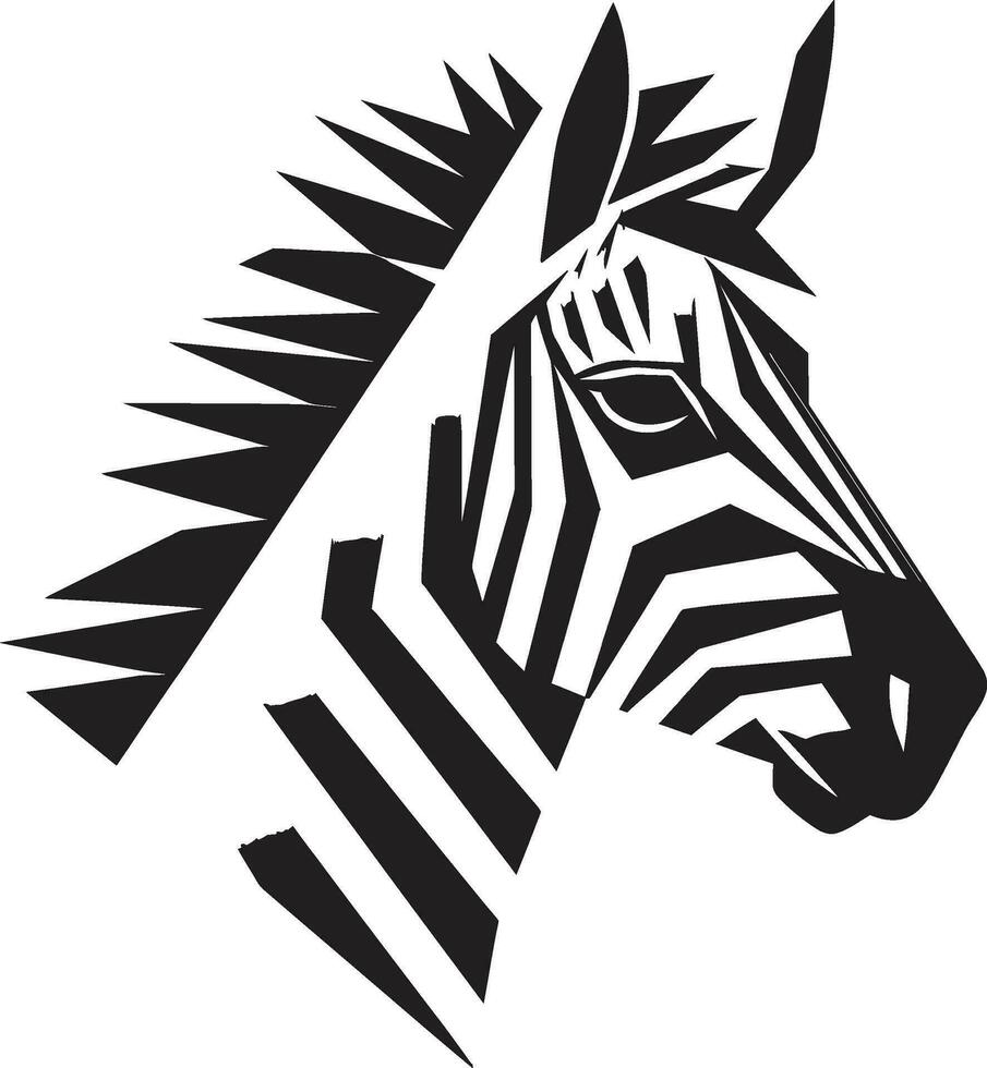 Black and White Majesty of Nature Majestic Equine Portrait Logo vector