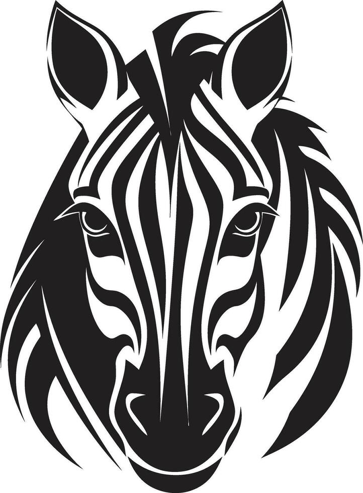 el agraciado cebras silencio rayas negro y blanco safari icono vector