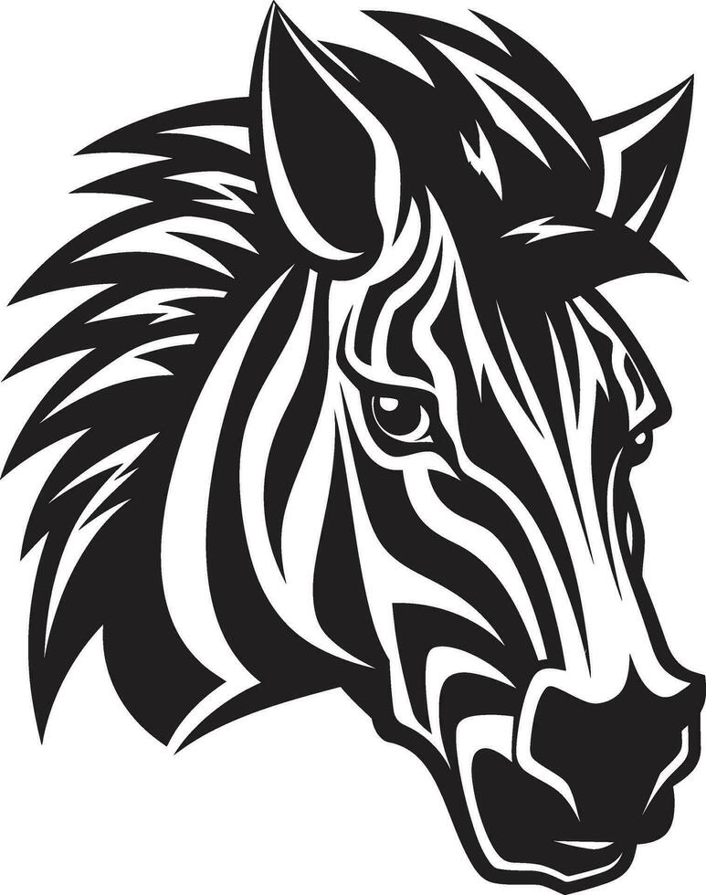 Stealthy Striped Safari Icon Shadowed Zebras Silent Wilderness vector