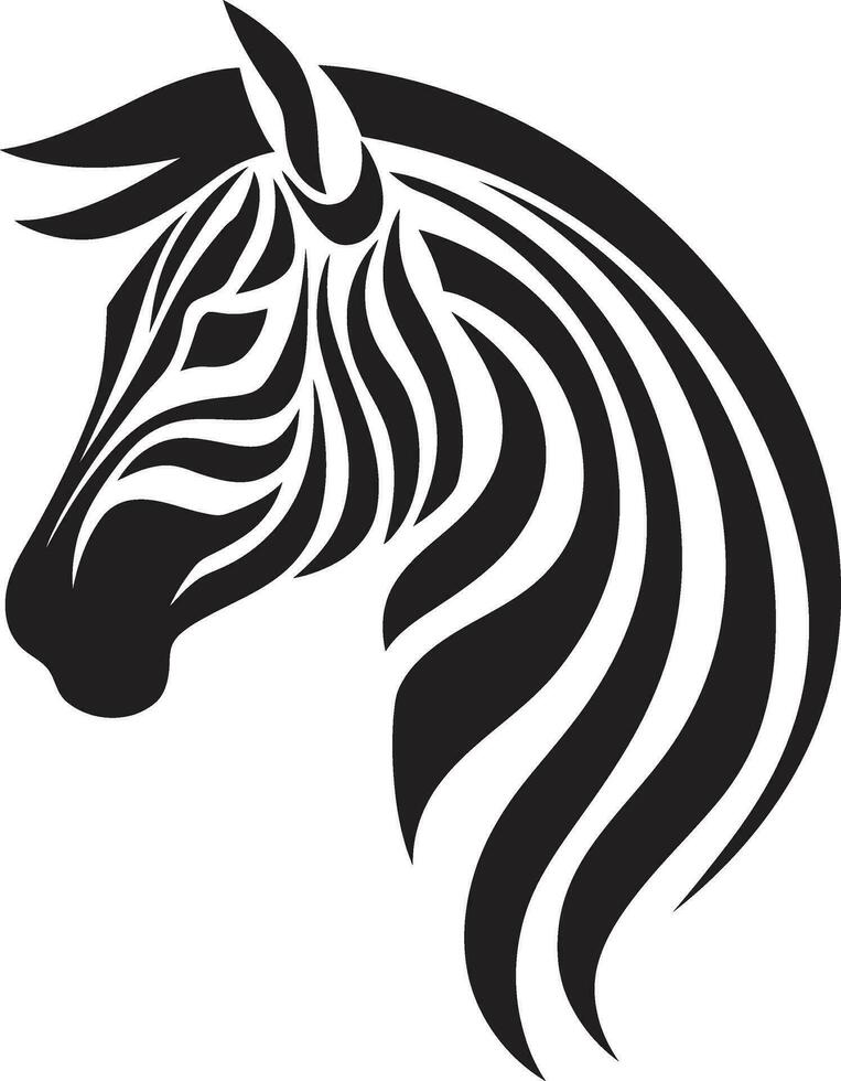Striped Elegance Emblem Onyx Zebra Stamp vector