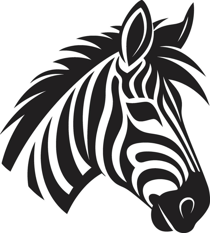 Shadowed Zebras Regal Grace Graceful Stripes Emblem Design vector