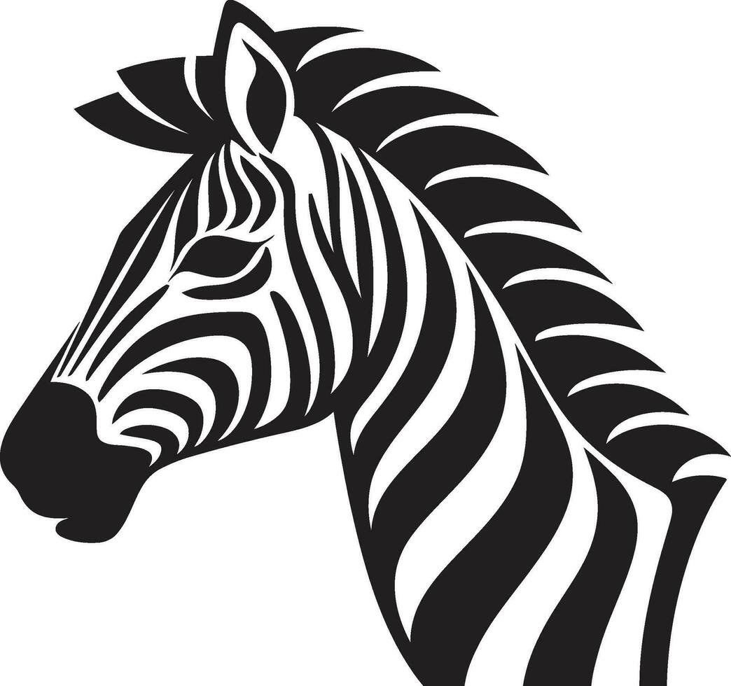 Silent Wilderness Insignia Monochromatic Zebras Regal Grace vector