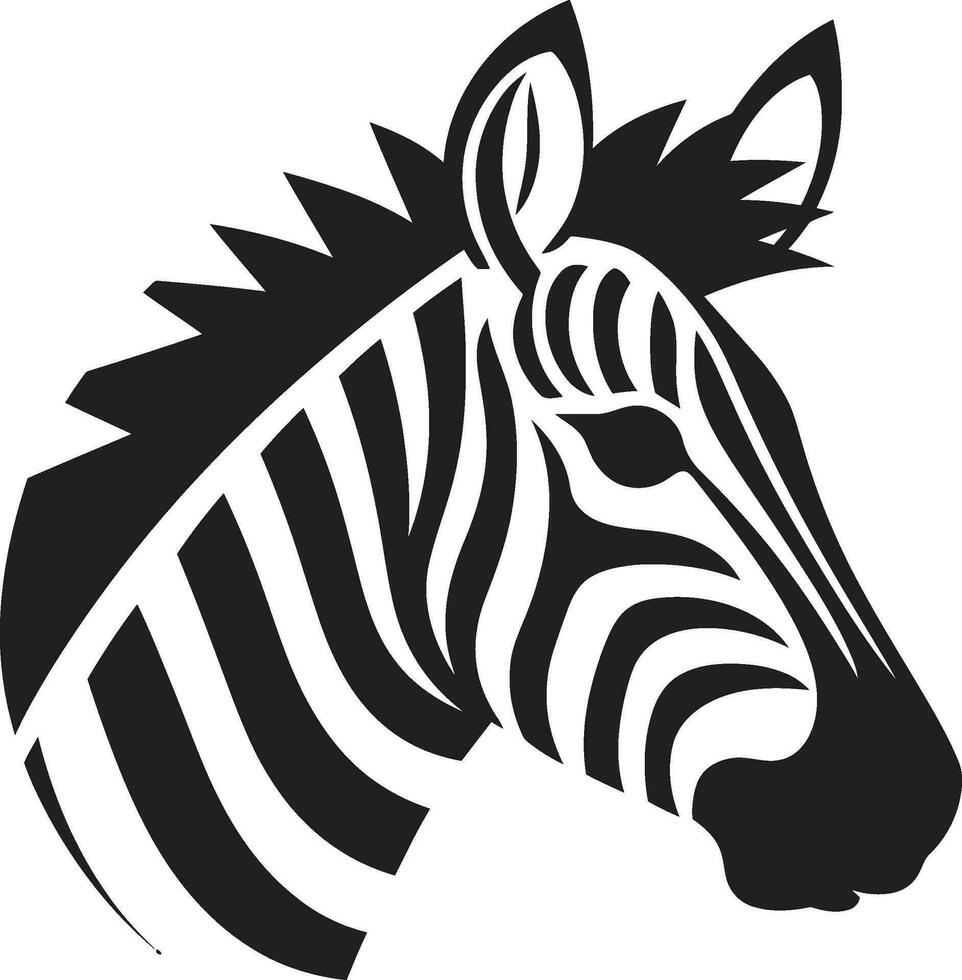Majestic Striped Equine Emblem Stealthy Zebra Portrait Mark vector