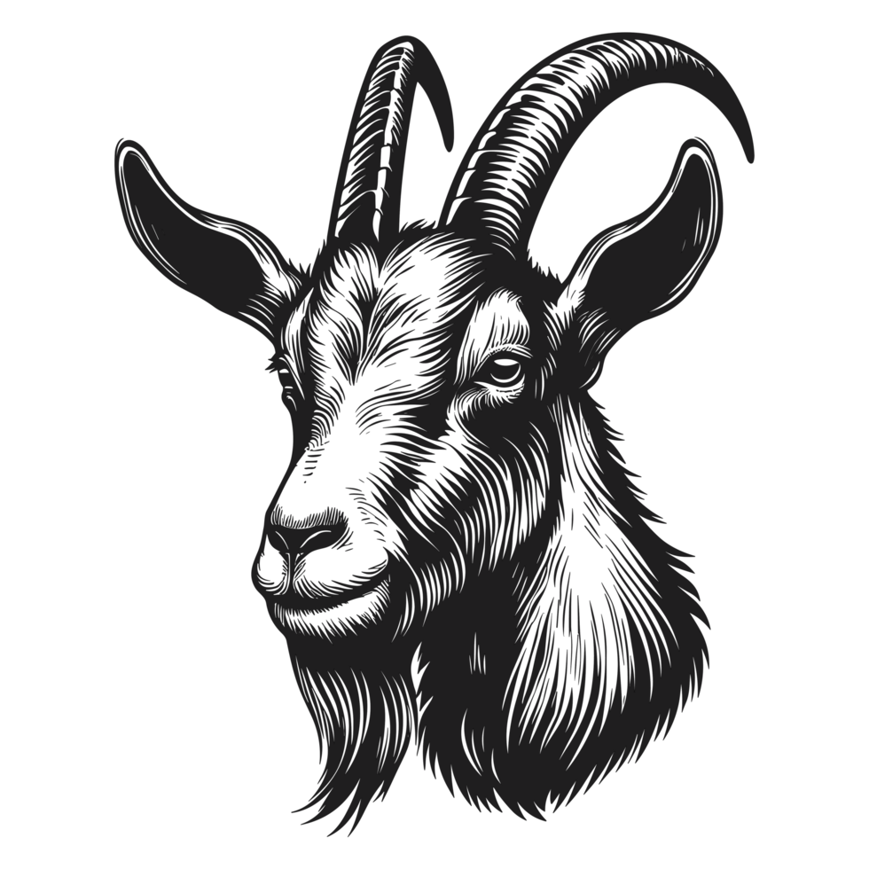 Beautiful Mountain Goat Silhouette - Ai Generative png