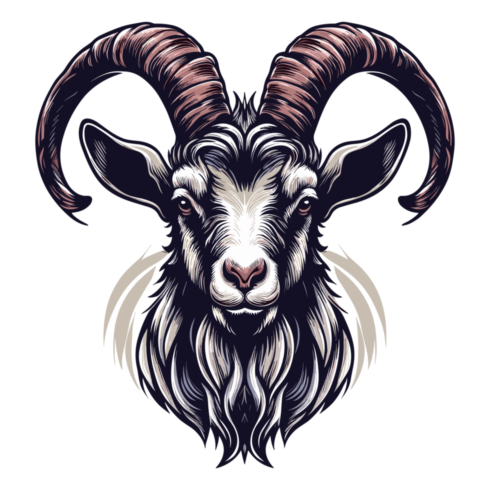 Beautiful Mountain Goat Silhouette - Ai Generative png
