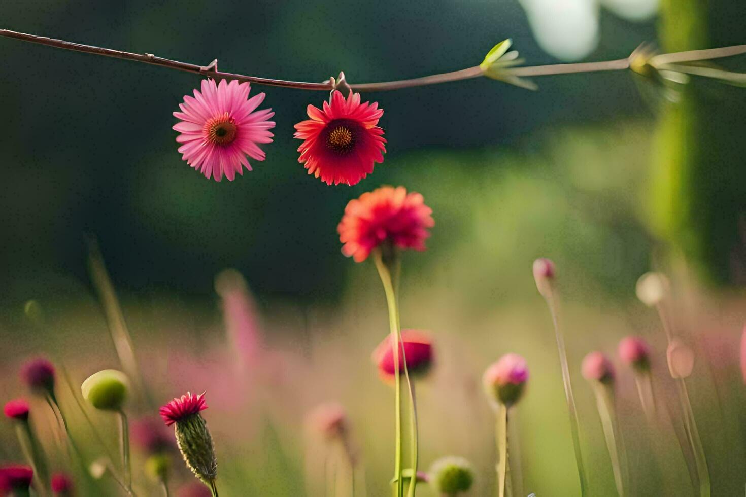 flowers, the field, the field, the field, the field, the field, the. AI-Generated photo