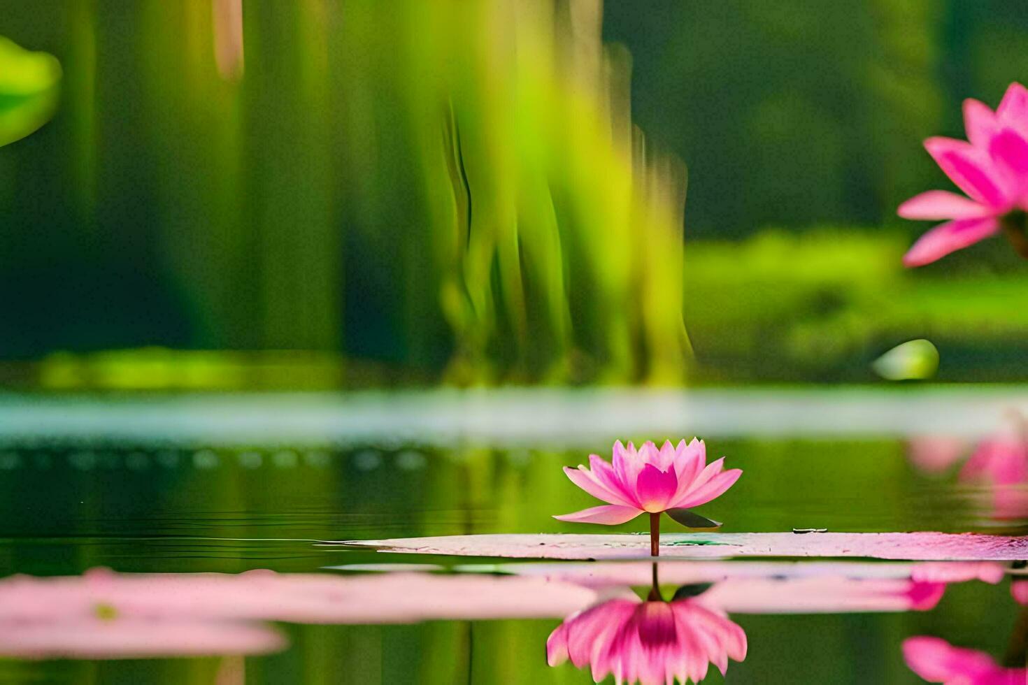 pink lotus flower in the water. AI-Generated photo