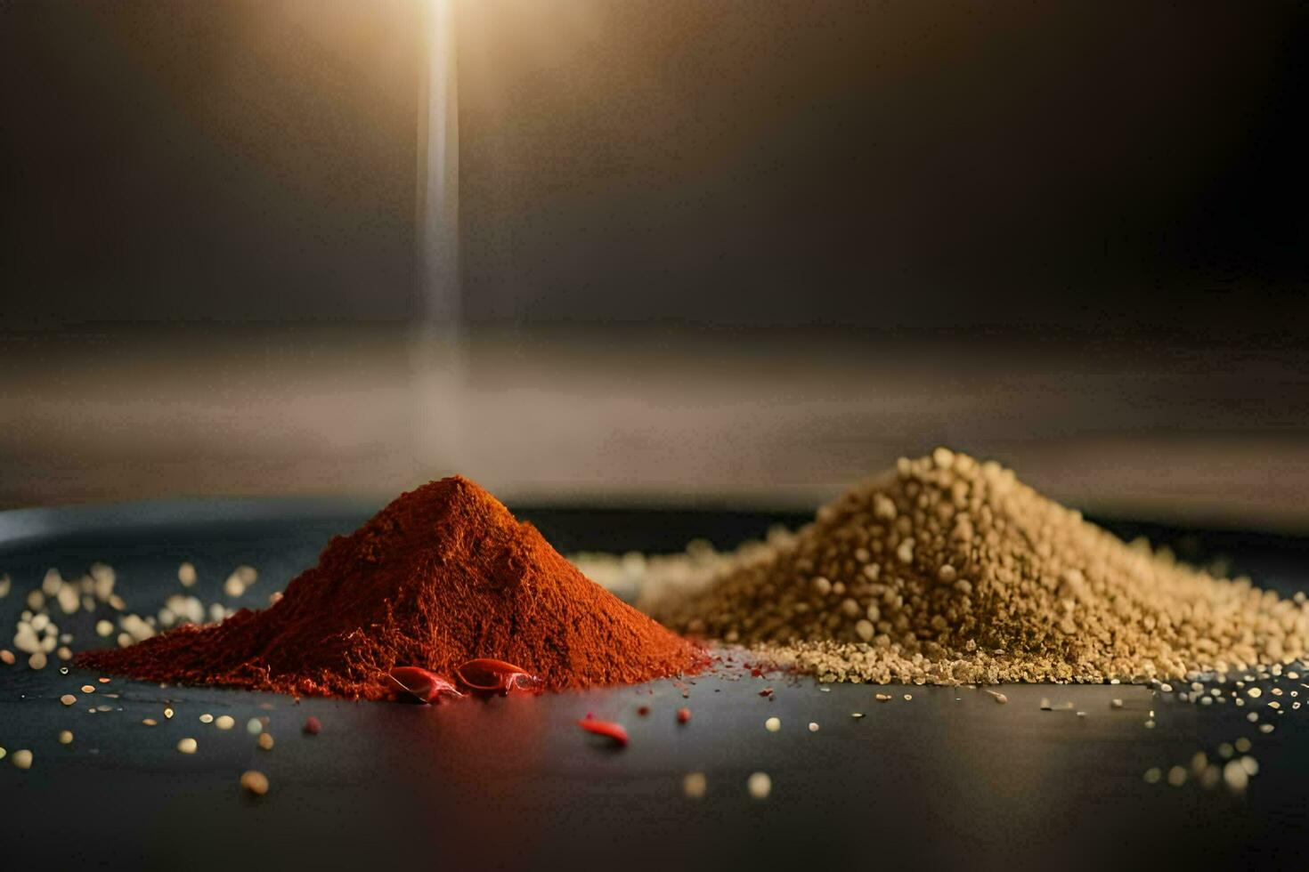 two different spices on a plate. AI-Generated photo