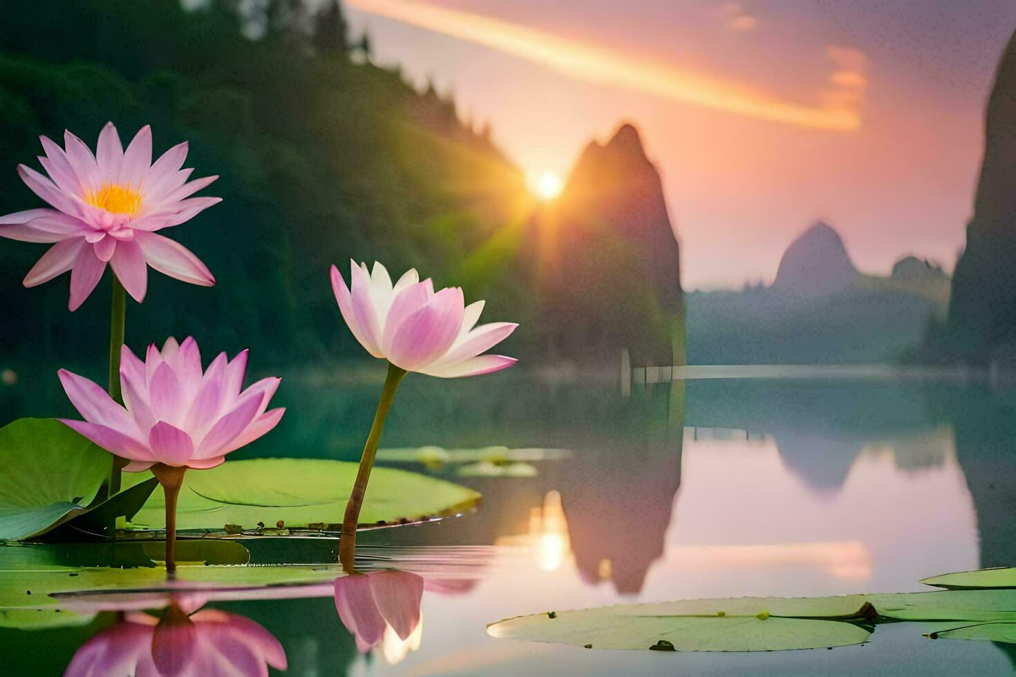 the lotus flower is a symbol of peace and harmony. AIGenerated