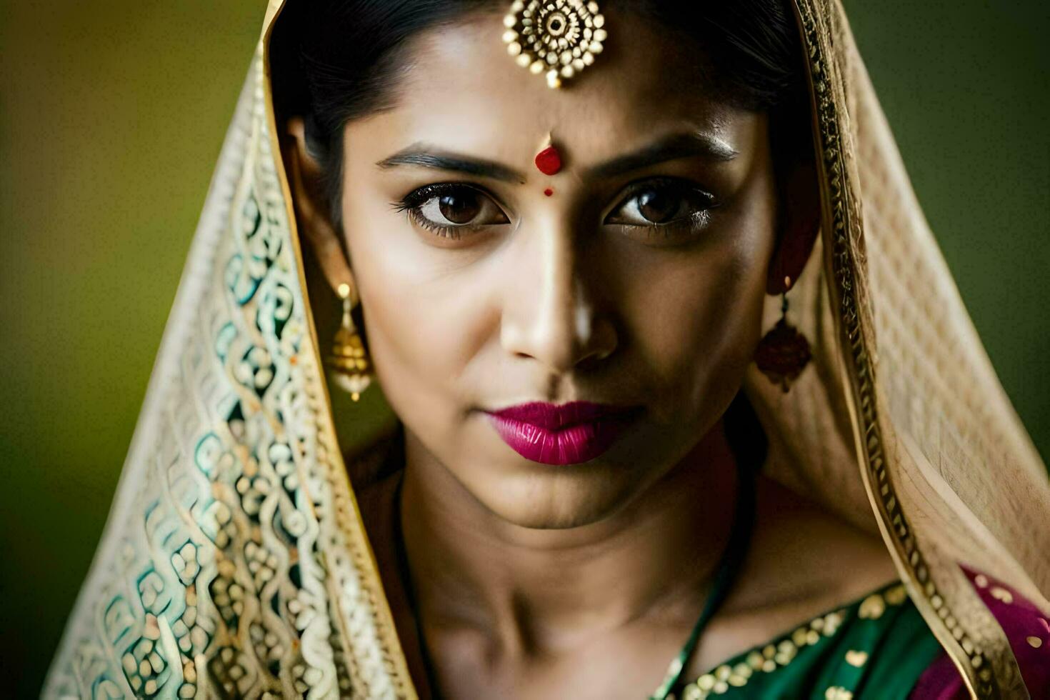 portrait of a beautiful indian woman. AI-Generated photo