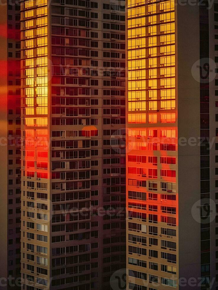 arquitectónico arte a puesta de sol - generativo ai foto