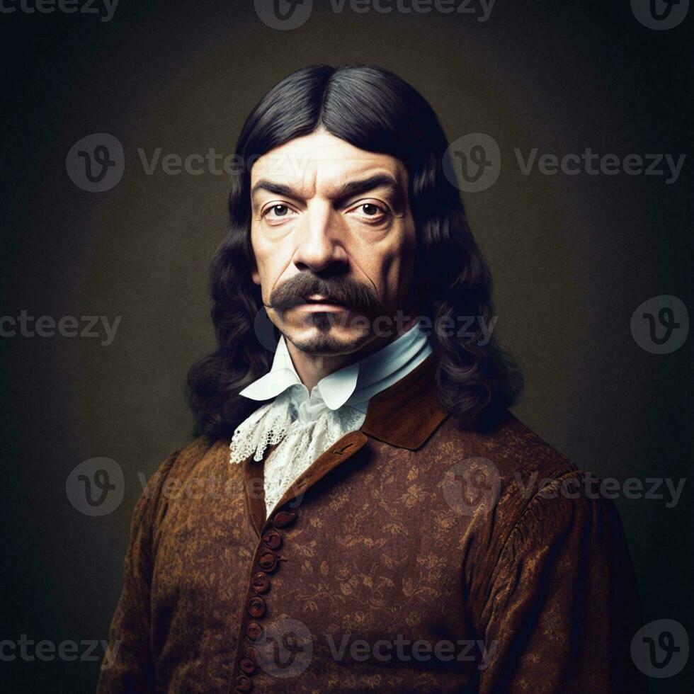 Modern Photorealistic Portrait of Rene Descartes   generative ai photo