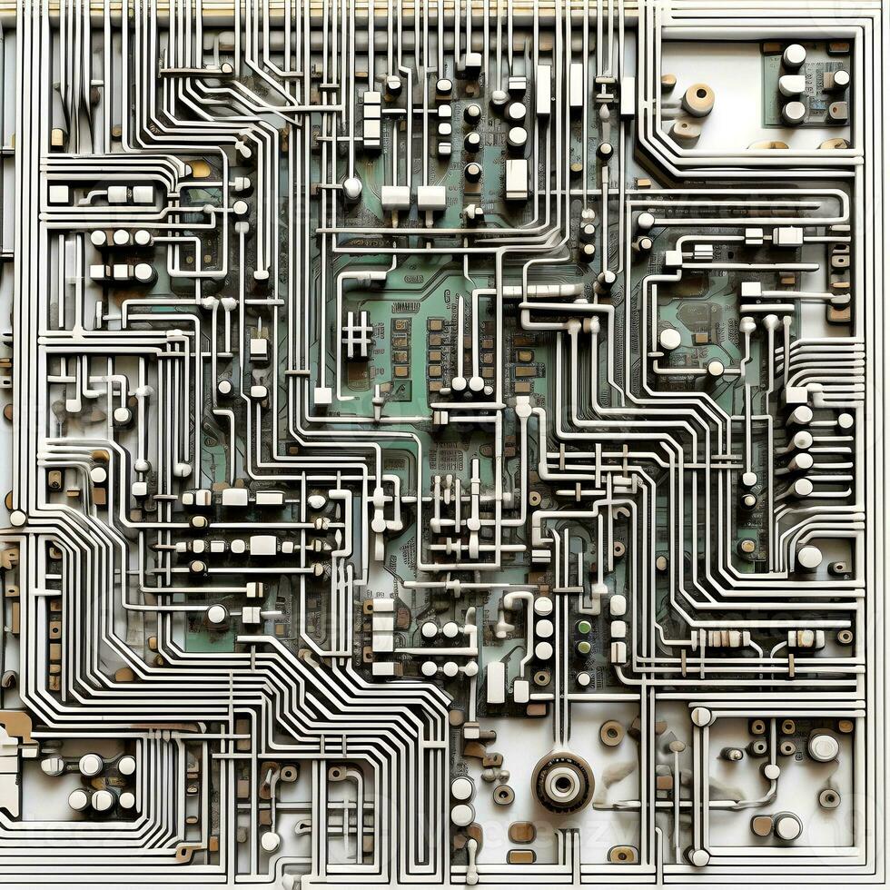 AI Generated Circuit Board Maze photo