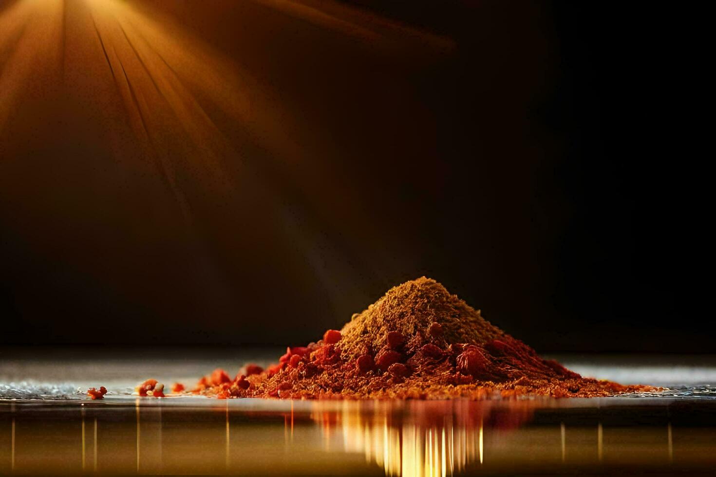 a pile of red powder on a table. AI-Generated photo