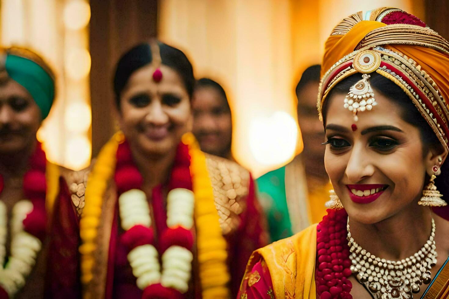 indio Boda en el ciudad. generado por ai foto