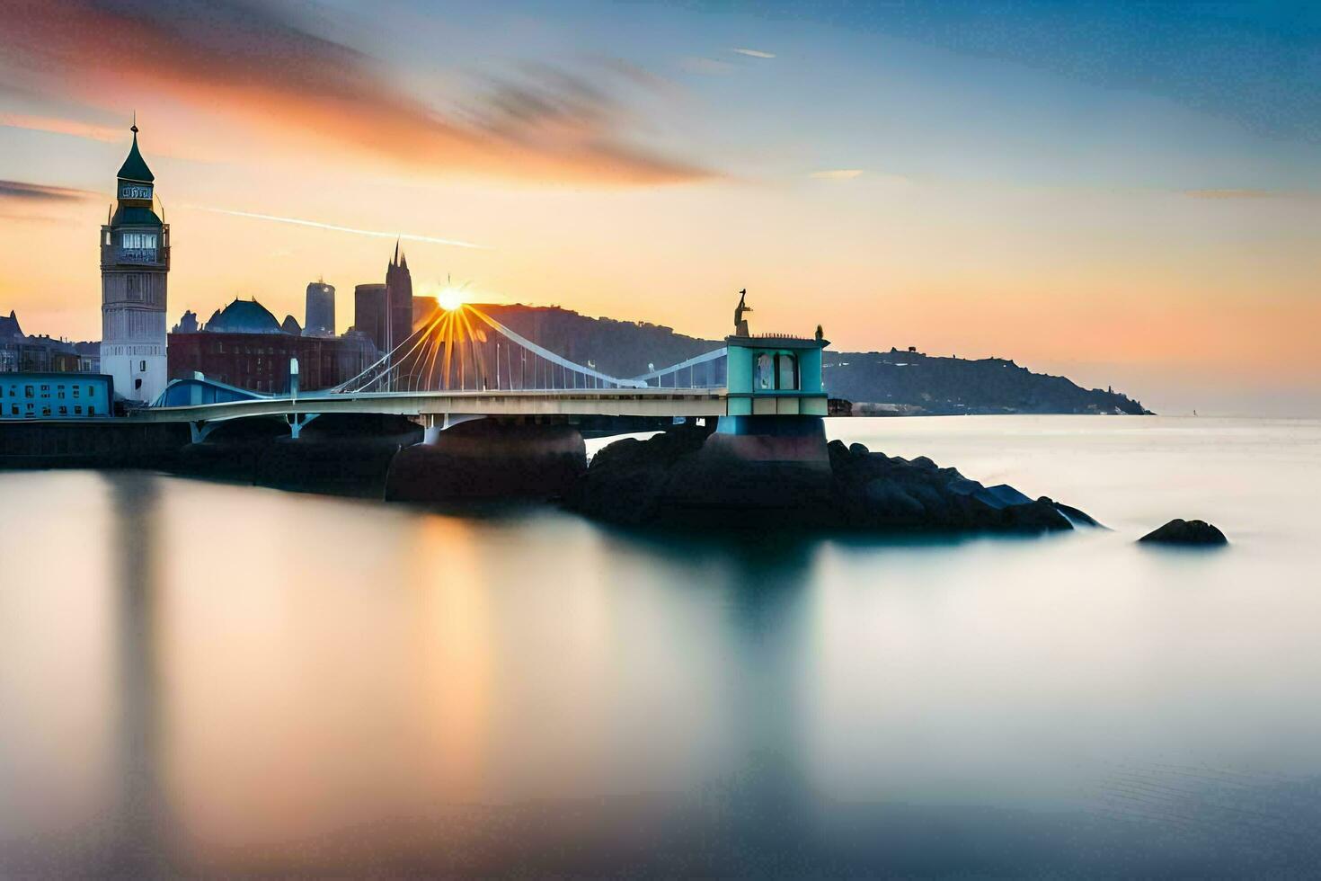 foto fondo de pantalla el cielo, puente, puente, puente, puente, puente, puente, puente,. generado por ai