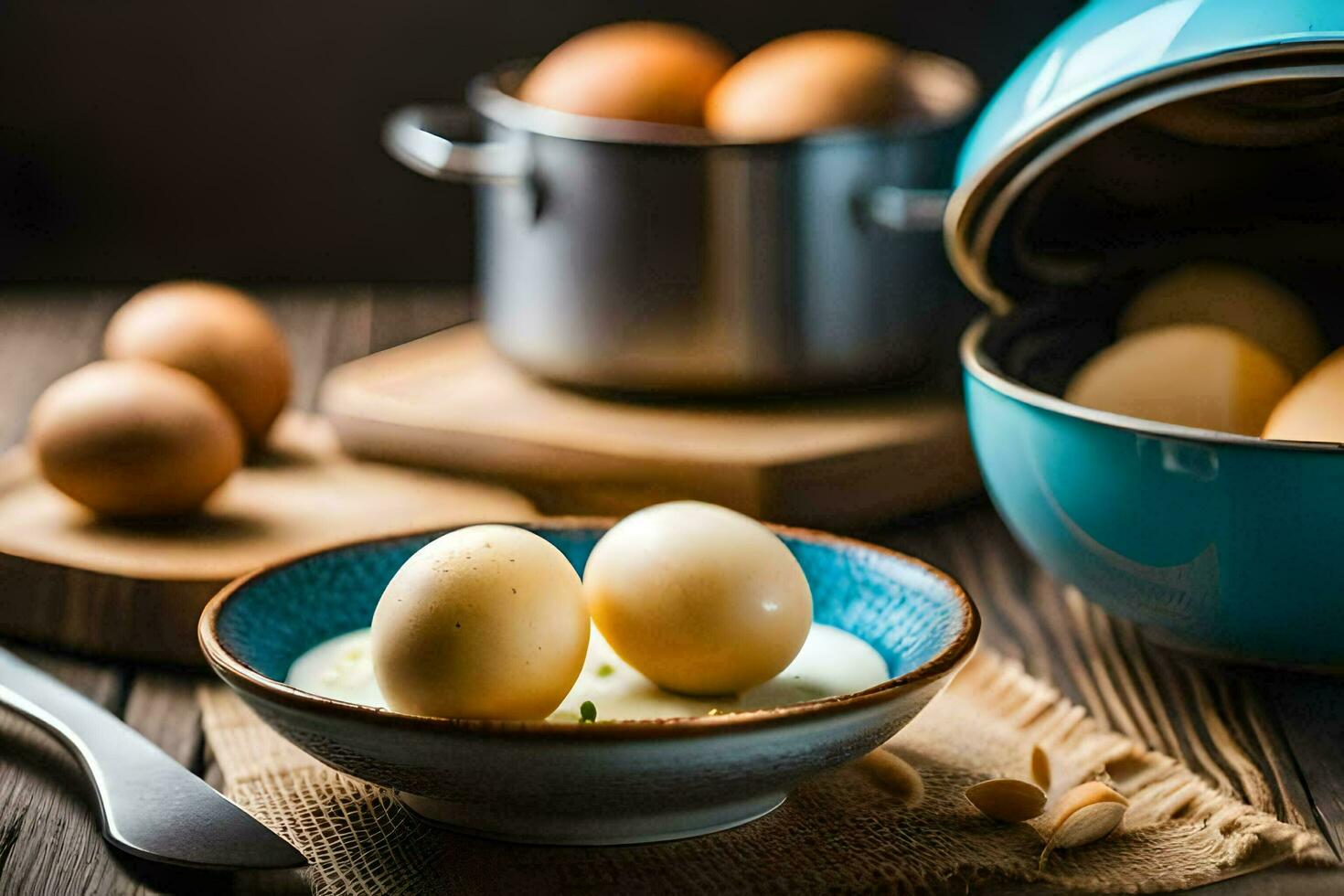 how to cook eggs in the microwave. AI-Generated photo