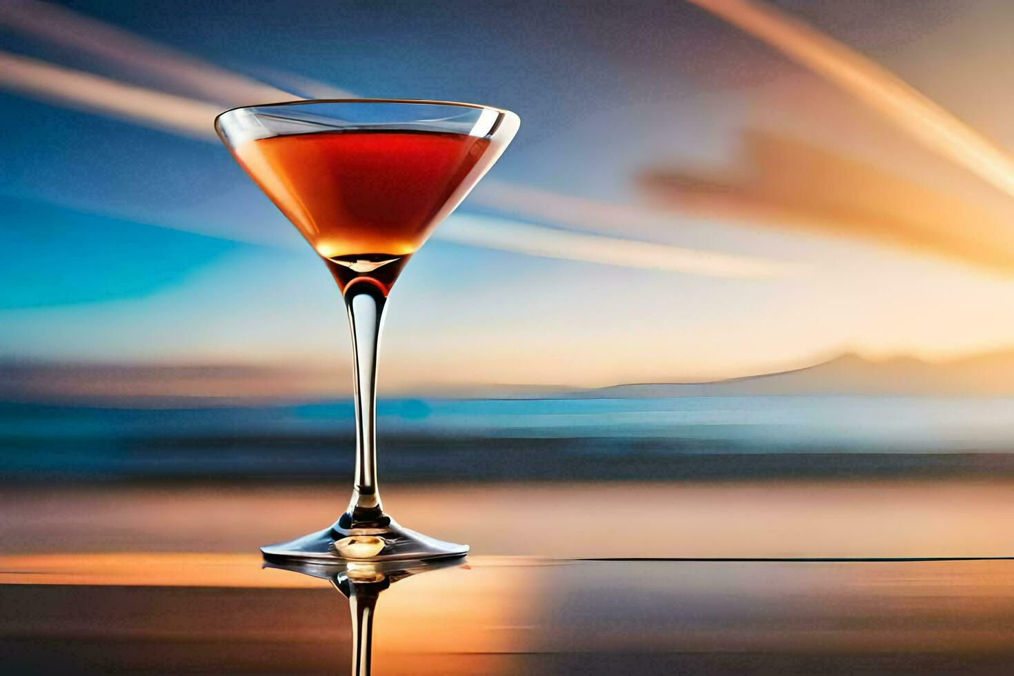 cocktail on the beach. AI-Generated photo