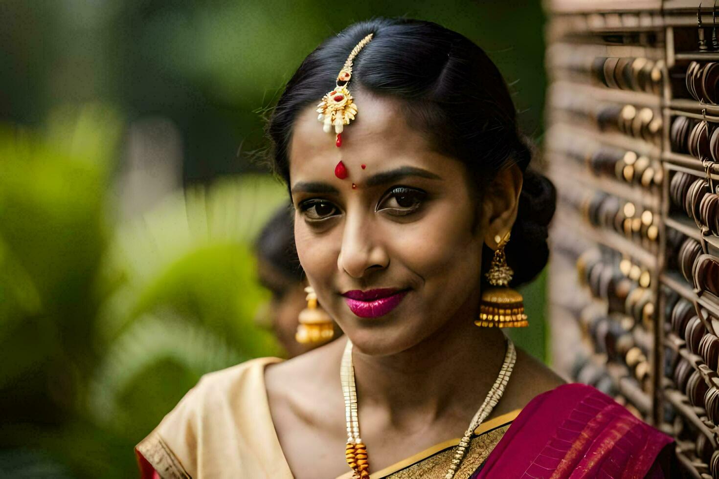 a beautiful indian bride in traditional attire. AI-Generated photo