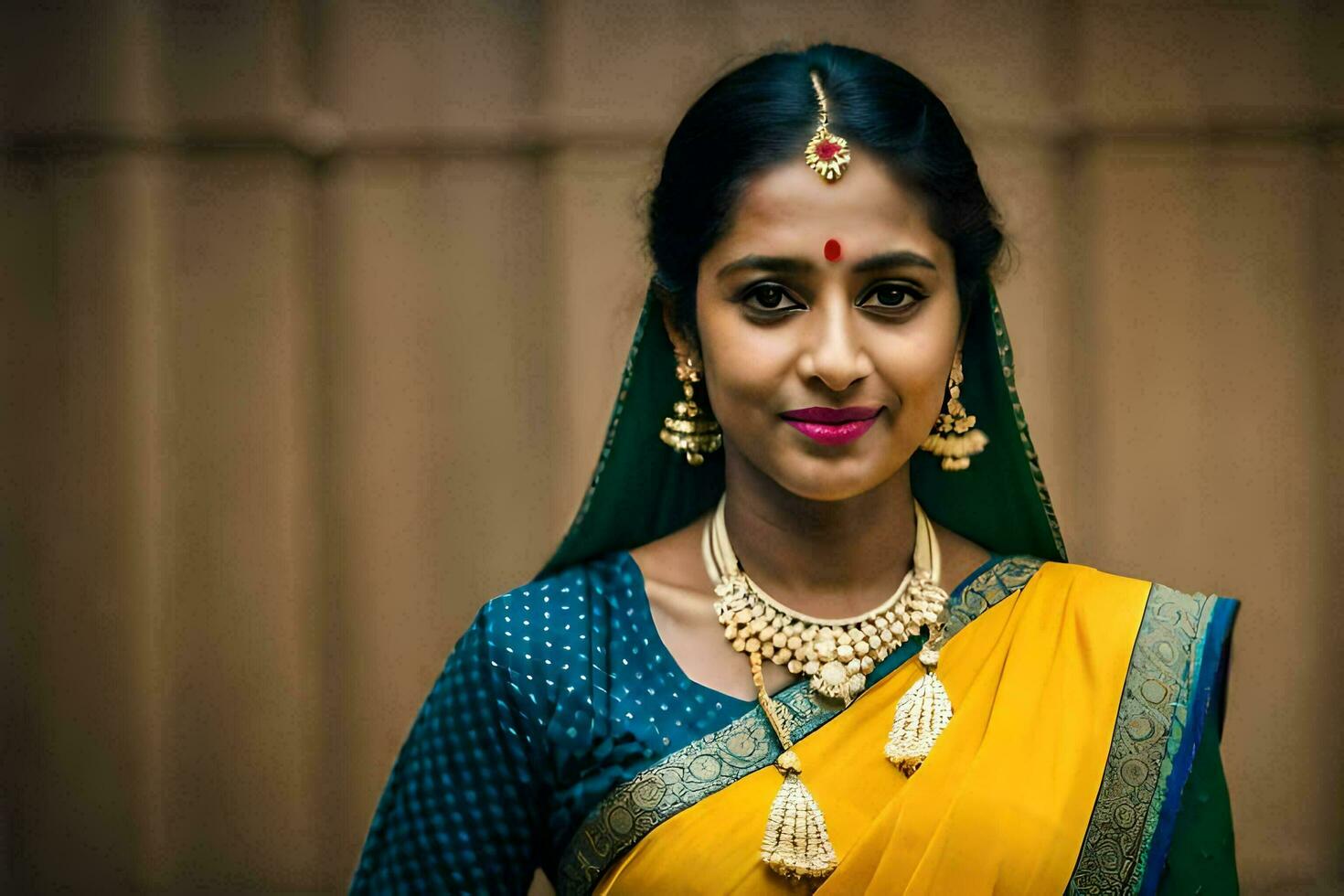 a woman in a traditional sari. AI-Generated photo