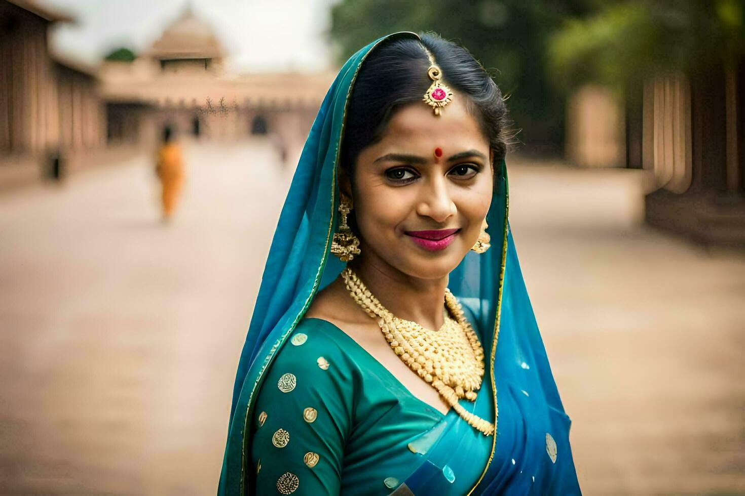 a beautiful indian woman in traditional attire. AI-Generated photo