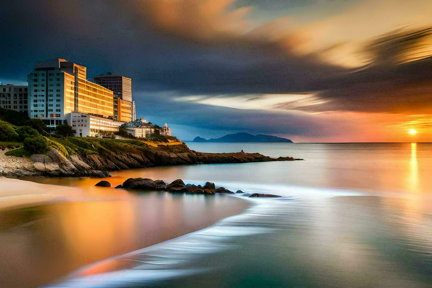 el playa y Oceano en hong Kong generado por ai foto