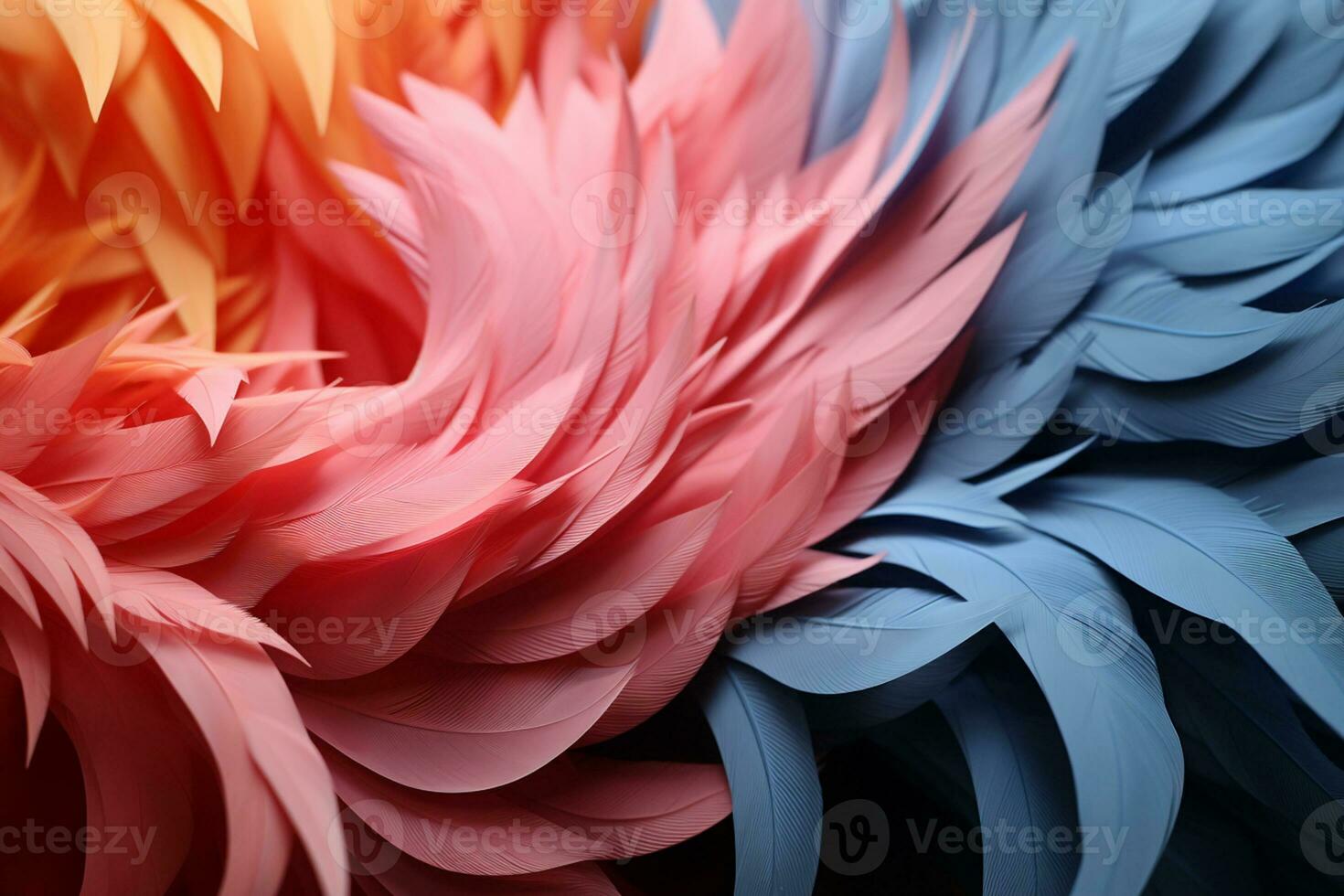 Background from pastel fluffy feather,good for text overlay.AI generated photo