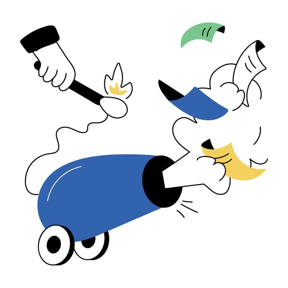 Trendy Paper Cannon vector