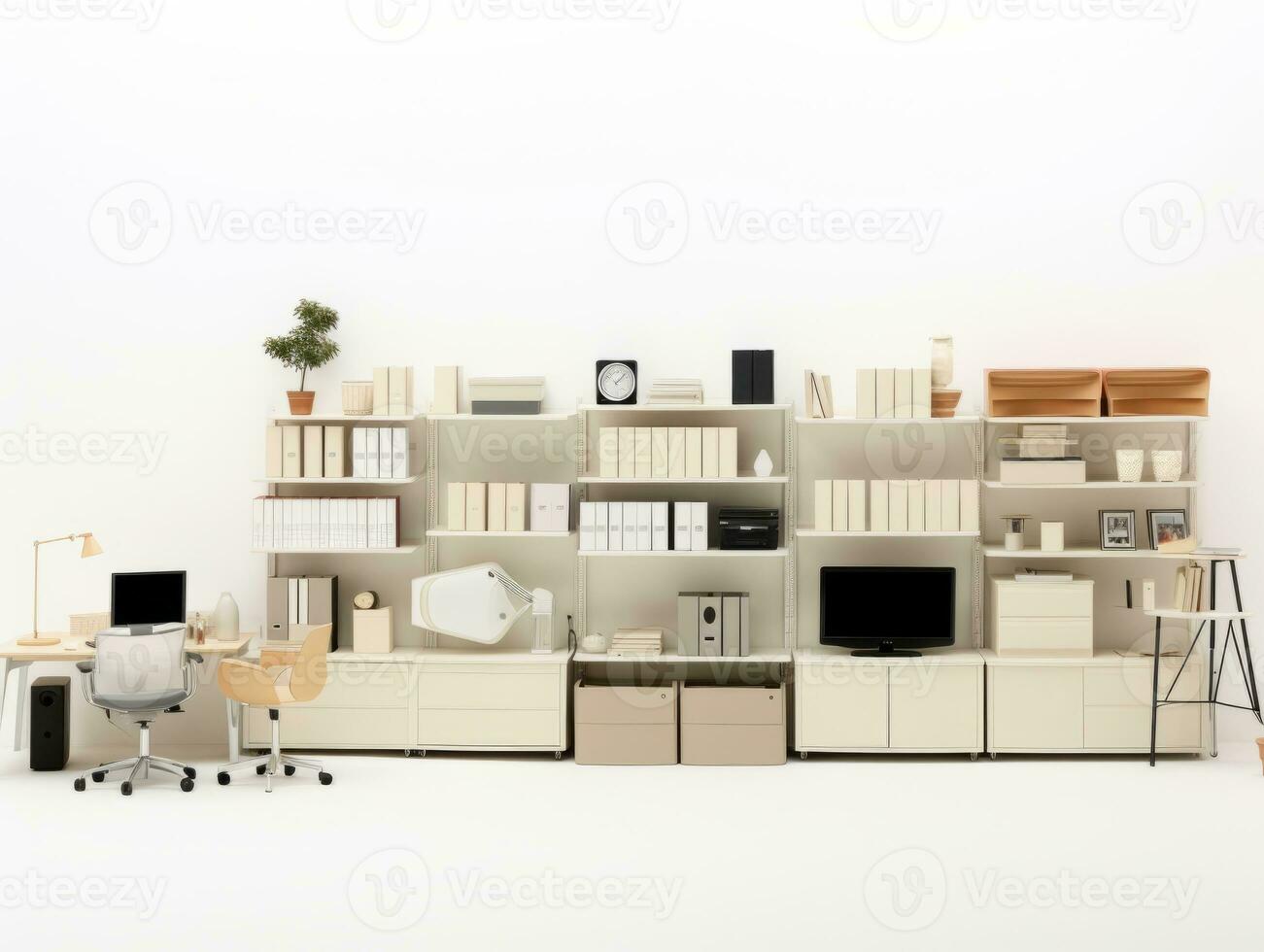 Furniture on white background AI Generative photo